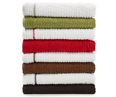 Great Gatherings Chocolate & White Bar Mop Kitchen Towels, 4-Pack