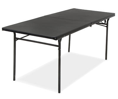 Black Center Folding Table, (6')