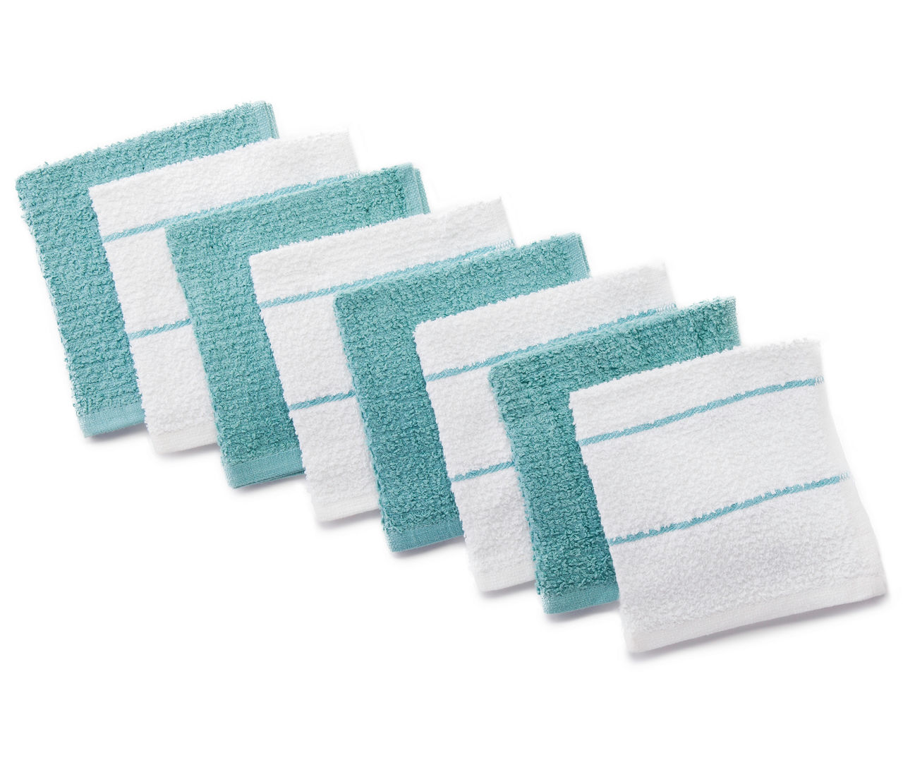 Master Cuisine Blue & White Cotton Dish Cloths, 8-Pack