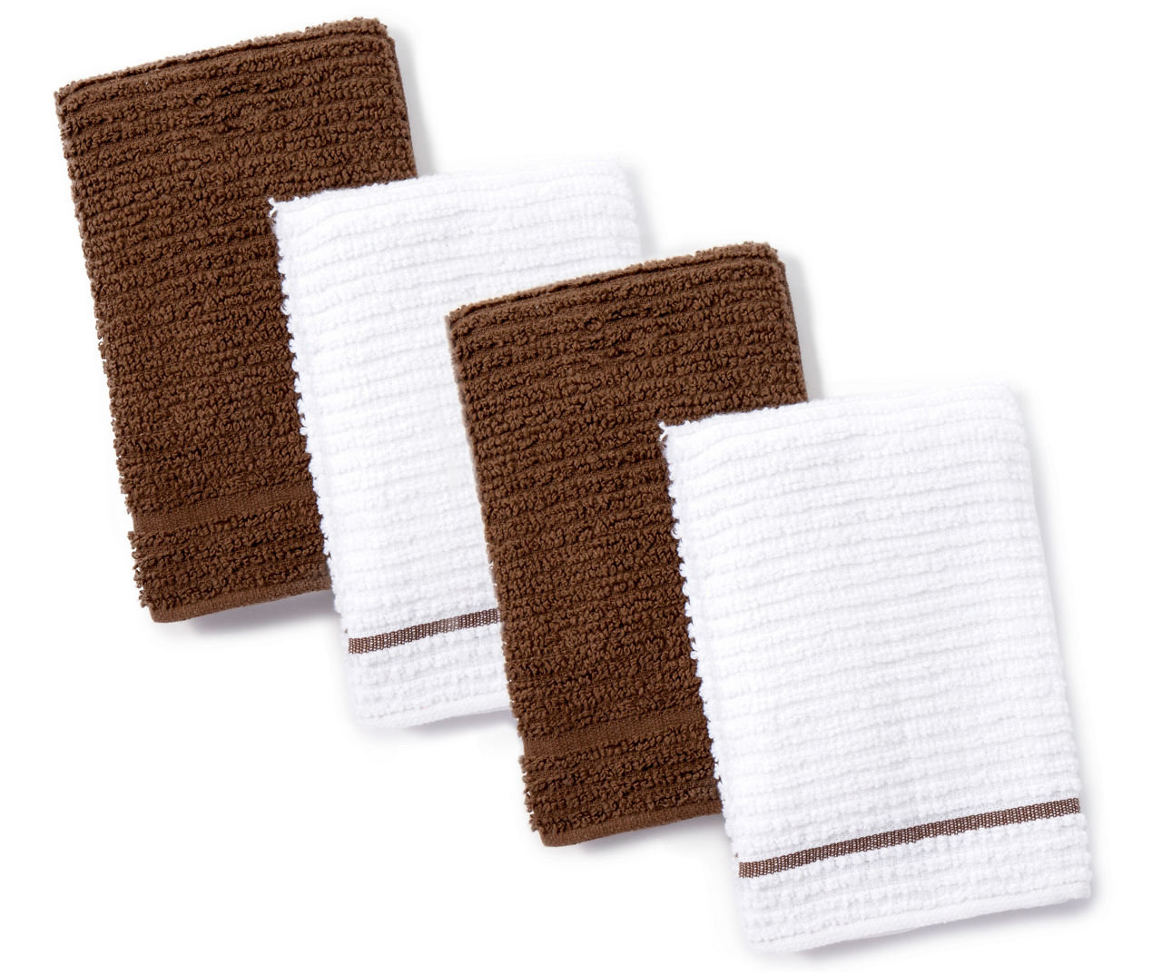 Great Gatherings Chocolate & White Bar Mop Kitchen Towels, 4-Pack