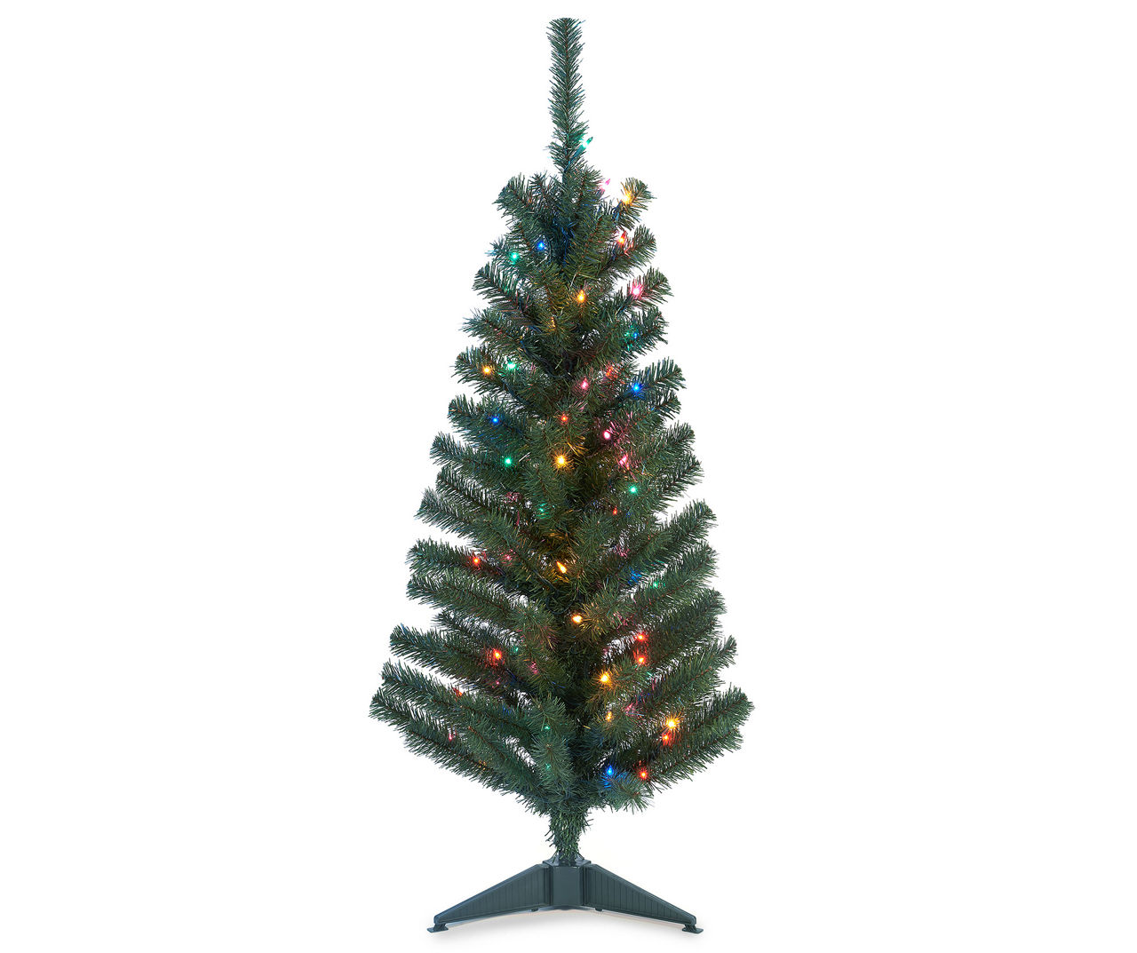 4' Yuletide Green Pre-Lit Artificial Christmas Tree with Multicolor Lights