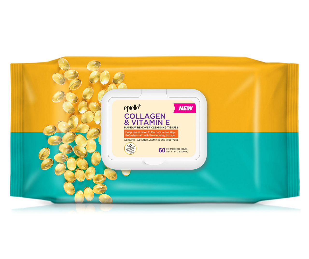 epielle Collagen & Vitamin E Cleansing Tissues, 60Count Big Lots