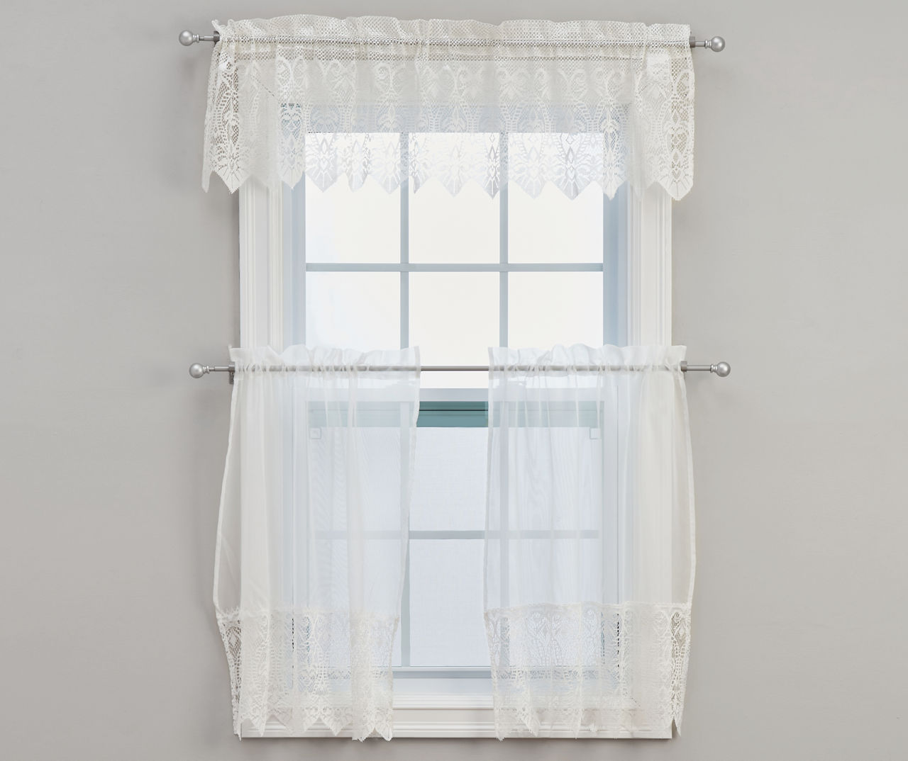 Living Colors Living Colors Kitchen Tier and Valance 3Piece Set Big Lots