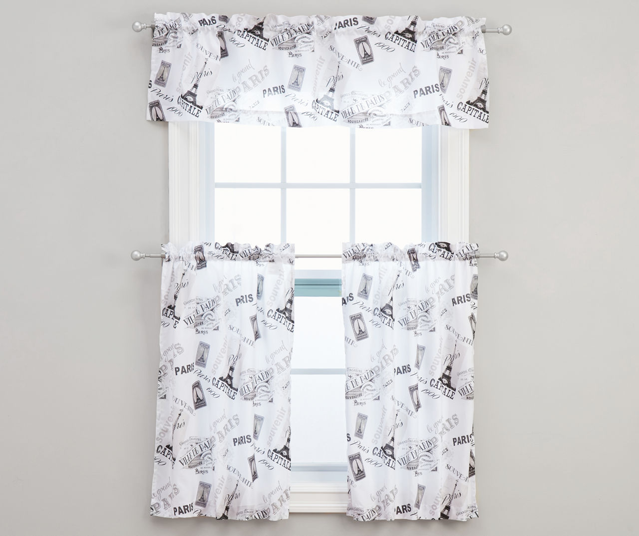 Living Colors Living Colors Kitchen Tier and Valance 3Piece Set Big Lots