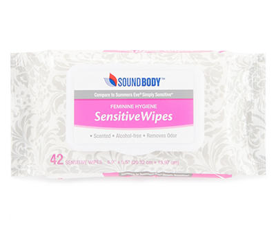 Sensitive Feminine Hygiene Wipes, 42-Count