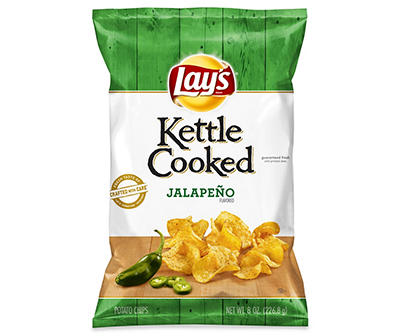 Lay's Kettle Cooked Potato Chips Jalapeno Flavored 8 Oz
