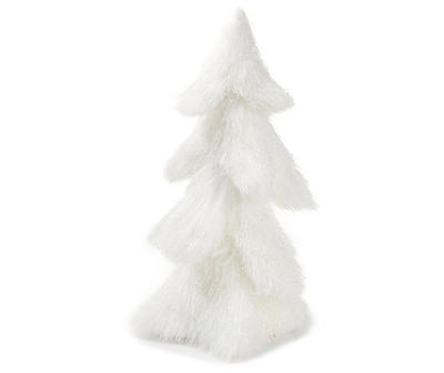 White Fur Tabletop Tree