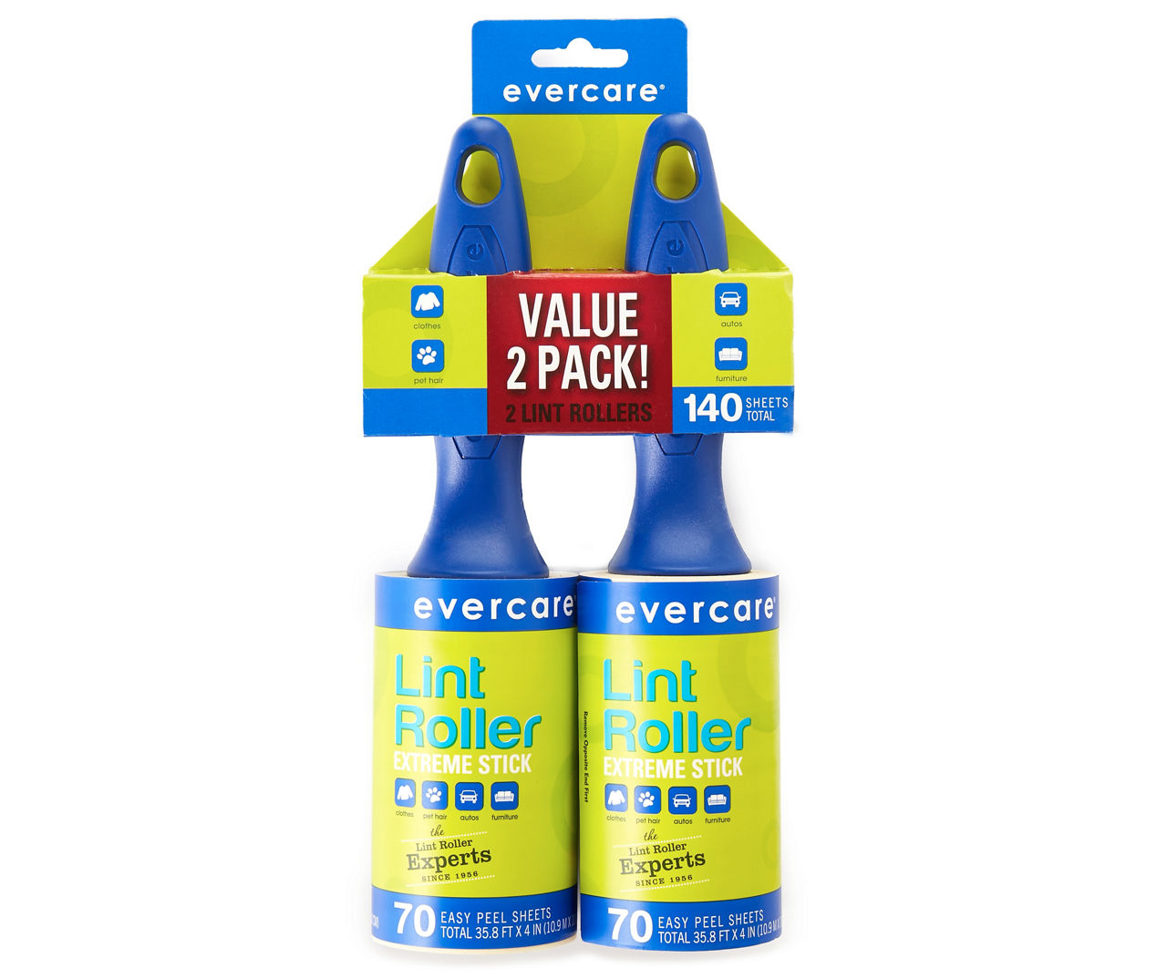 Evercare Extreme Stick Lint Rollers, 2Pack Big Lots
