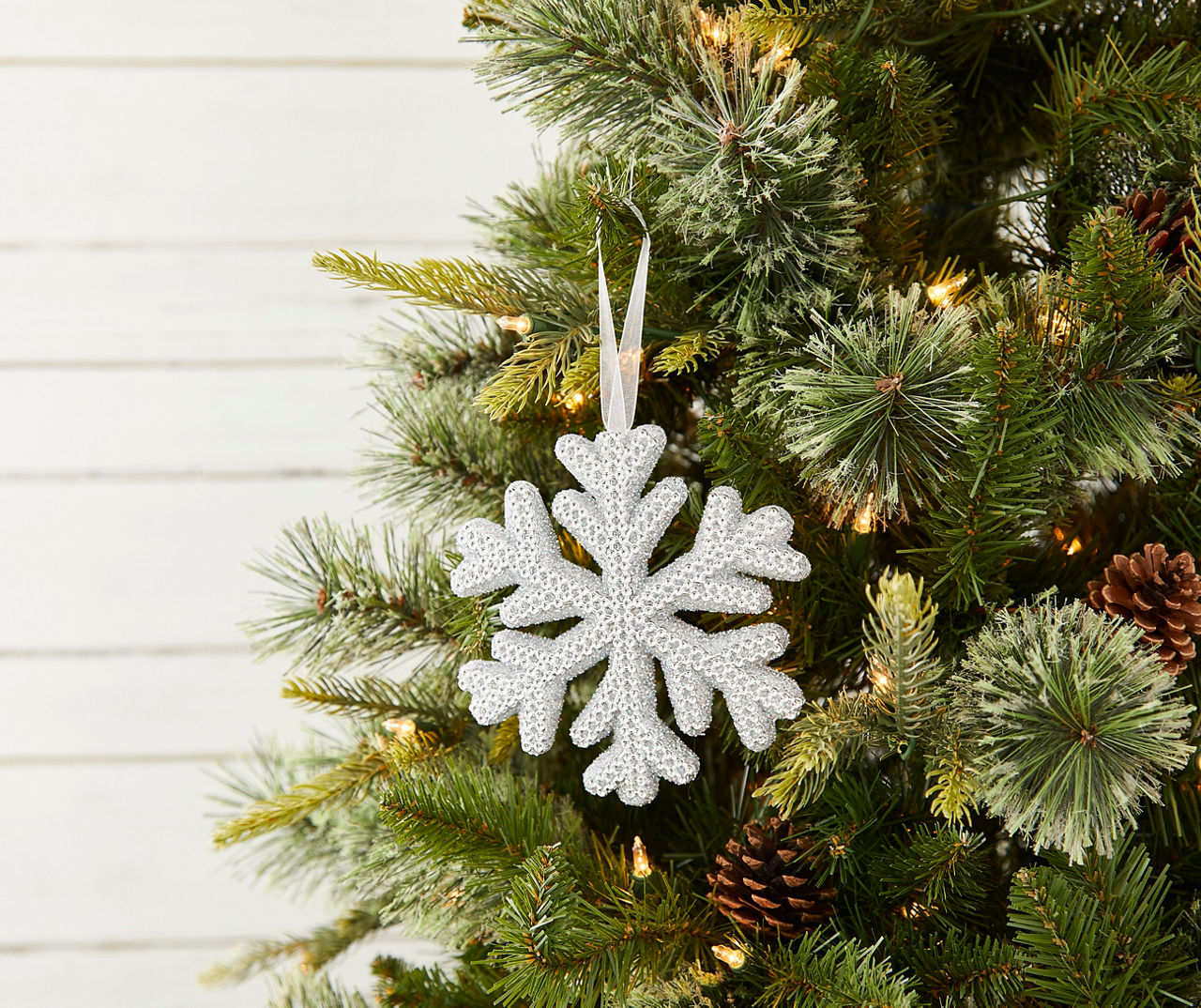 Winter Wonder Lane Monogram Silver Snowflake Ornament Tabletop Decor