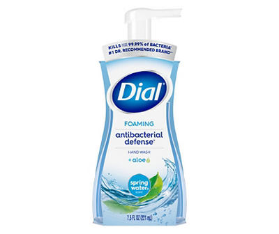 Dial Antibacterial Foaming Hand Wash, Spring Water, 7.5 Oz.