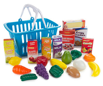 Grocery Shop & Basket 21-Piece Food Play Set