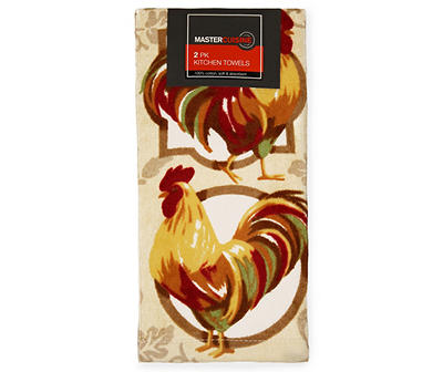 Master Cuisine Rooster Kitchen Towels, 2-Pack