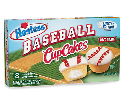 Yellow Baseball Cupcakes, 8-Pack