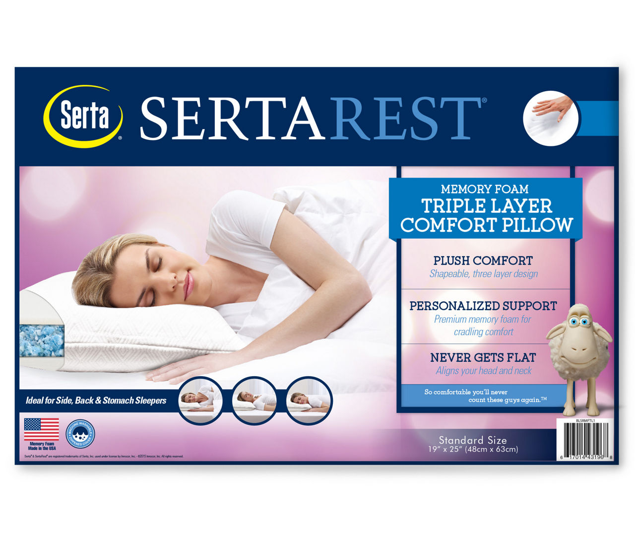 3 layer 2025 comfort pillow serta