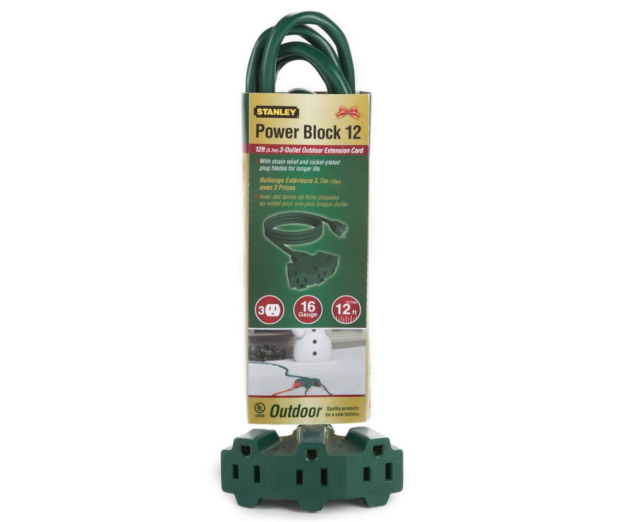 Stanley 8' Stanley Green 3-Outlet Outdoor Extension Power Cord, 1 - Kroger
