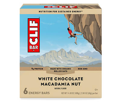 Clif Bar White Chocolate Macadamia Nut Energy Bars 6 - 2.40 oz Bars