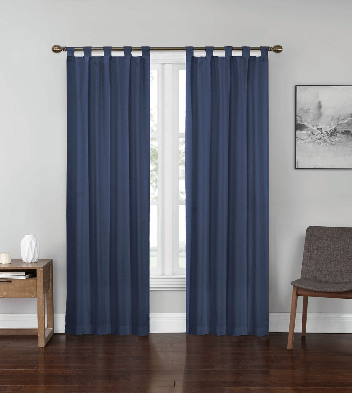 Ellery Homestyles Colorado Indigo Tab Top Curtain Panel Pair, (84 ...