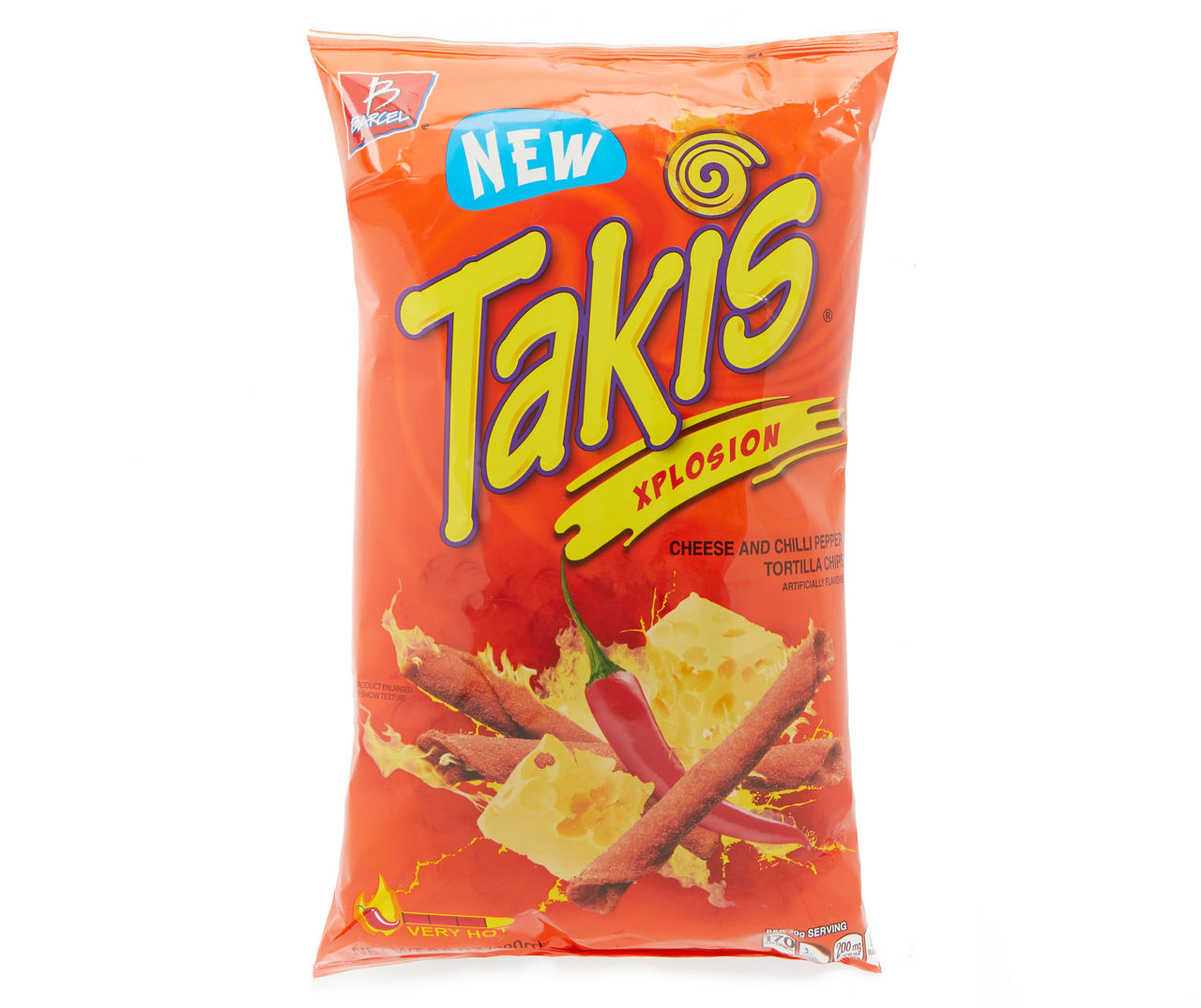 TAKIS Xplosion Tortilla Chip Snacks, Zesty Nacho Cheese Flavour