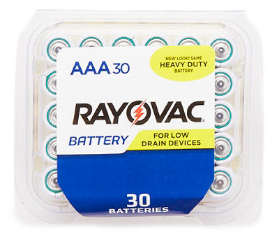 Zinc Carbon "AAA" Batteries, 30 Count 