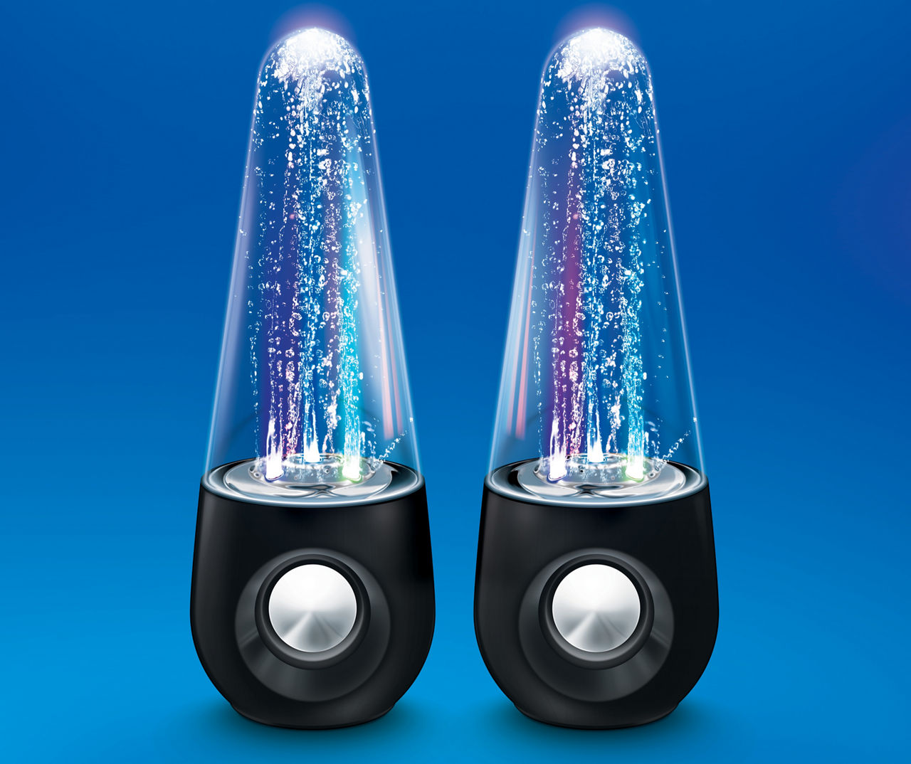 Aolyty Colorful LED Water Speaker with Dancing Fountain Light Show Sound  for PC, MP3 Player, Laptops, Smartphone Black