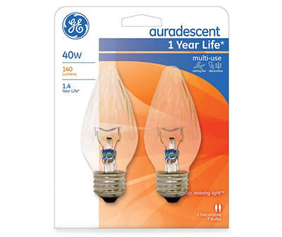 40-Watt Flame Tip Light Bulbs, 2-Pack 