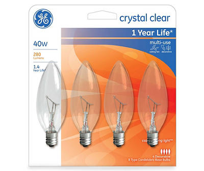 40-Watt Blunt Tip Decorative Light Bulbs, 4-Pack