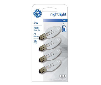 4-Watt Clear Night Light Bulbs, 4-Pack