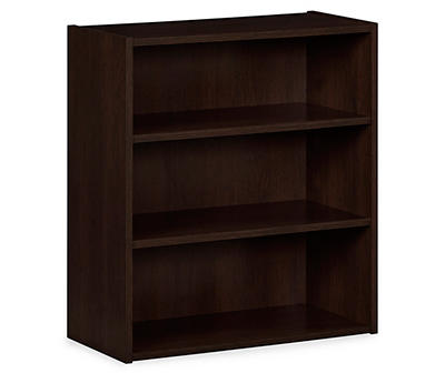 Dark Russet 3-Shelf Bookcase