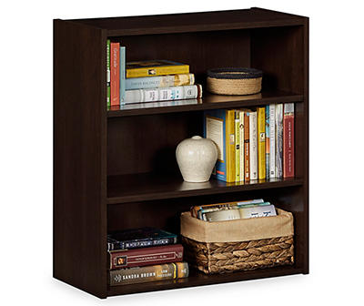 Dark Russet 3-Shelf Bookcase