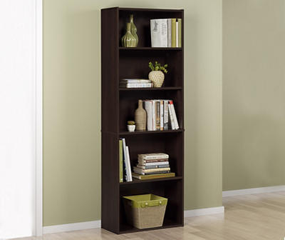 Dark Russet 5-Shelf Bookcase