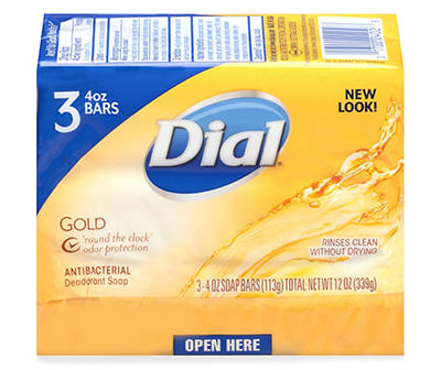 Dial Gold Antibacterial Deodorant Soap 3-4 oz Bars