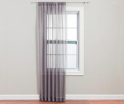 Gray Crushed Voile Sheer Curtain Panel, (84