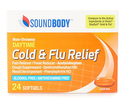 Daytime Cold & Flu Relief Softgels, 24 Count