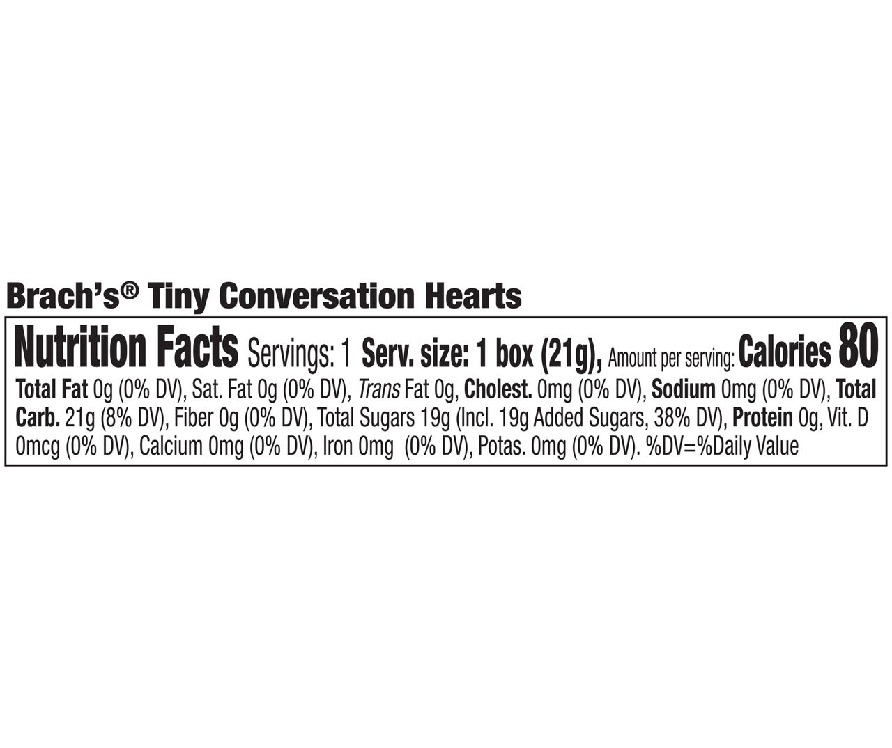 Brach's Tiny Conversation Hearts Candy Valentine's Day Box, 0.75oz - 6  Fruity Flavors