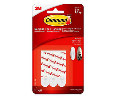 Command Medium Refill Strips, 9-Pack