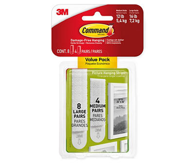 3M Command Strips Self Adhesive Picture Frame Hanging Strips LARGE MEDIUM SMALL 