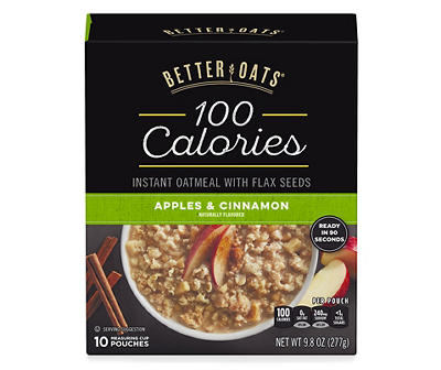 Better Oats® 100 Calories Apples & Cinnamon Instant Oatmeal with Flax Seeds 10 ct Box