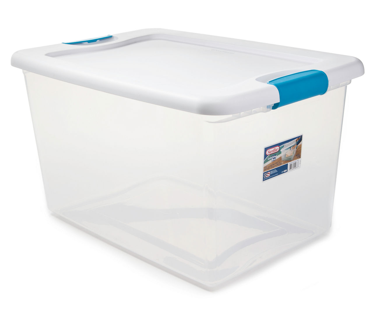 Sterilite 64 Qt Latching Storage Box, Stackable Bin With Latch Lid