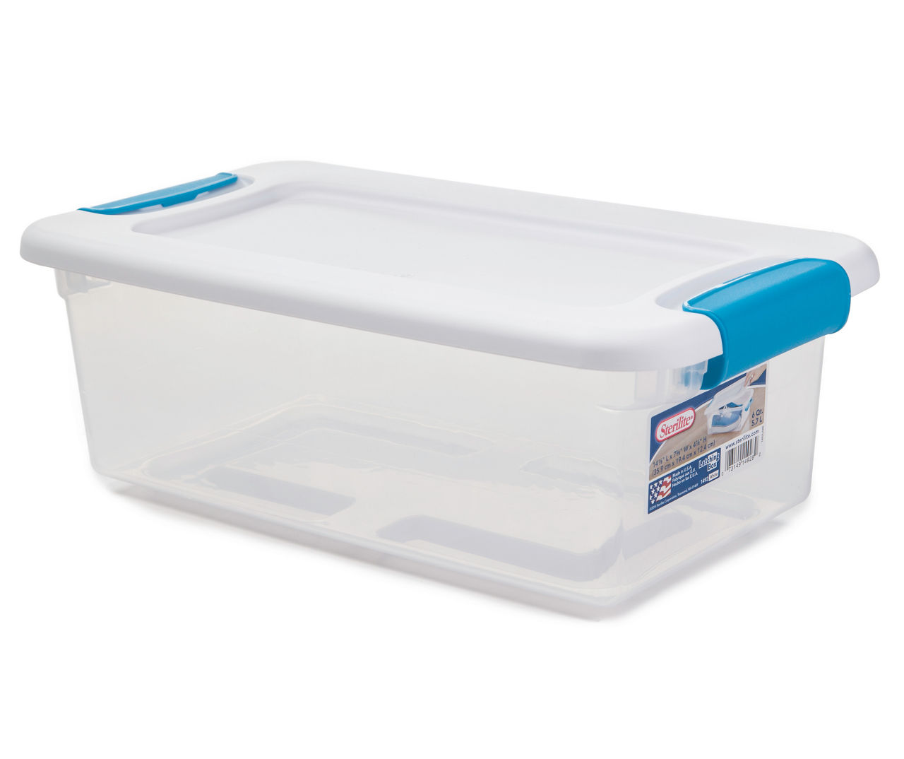 Sterilite 6 Quart Storage Box, Clear