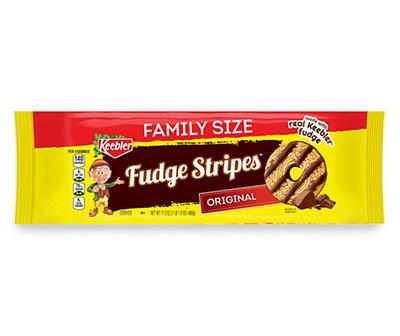 Fudge Stripes Original Cookies Family Size, 17.3 Oz.