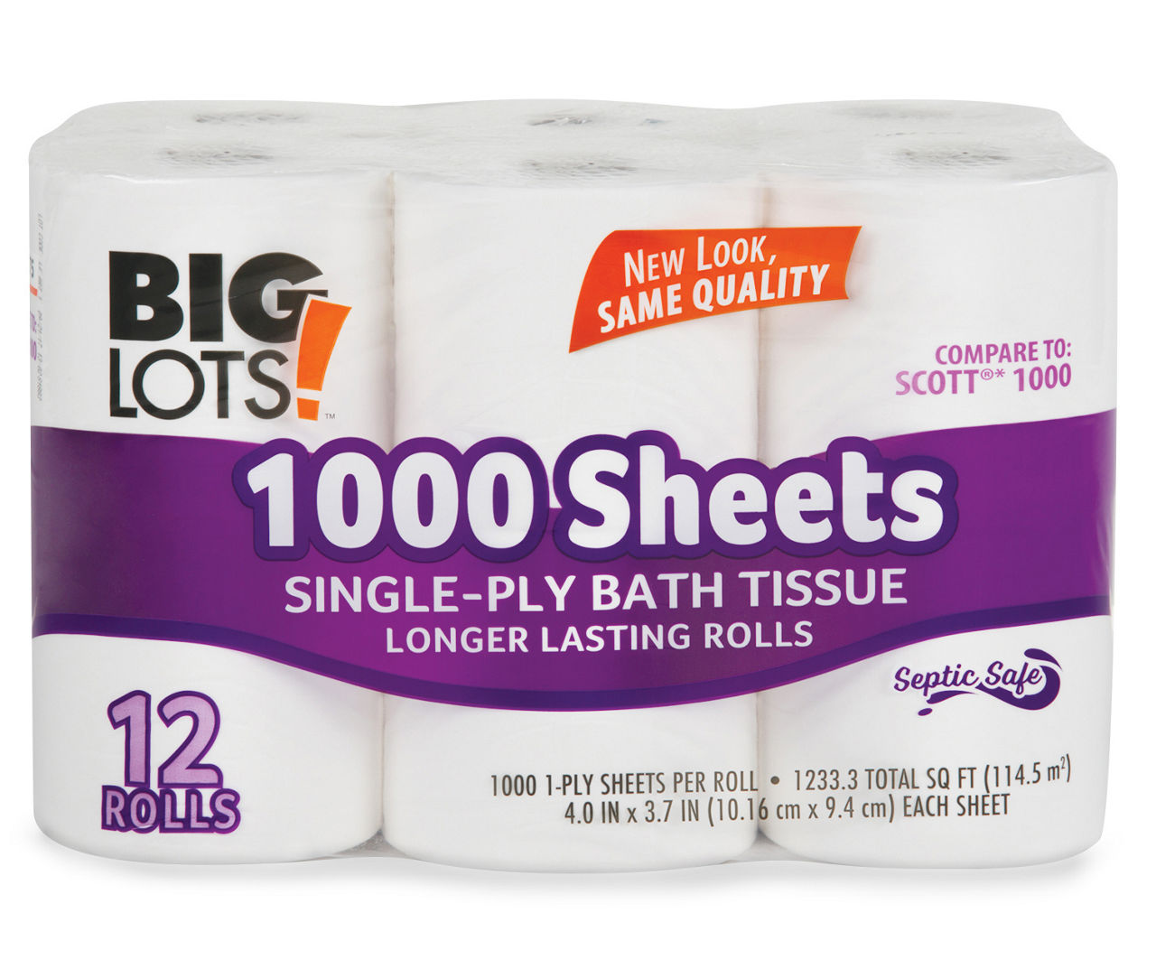 Scott 1000 Toilet Paper, 12 Rolls, 1,000 Sheets per Roll 