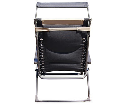 Black & Tan Oversize Padded Zero Gravity Chair with Canopy