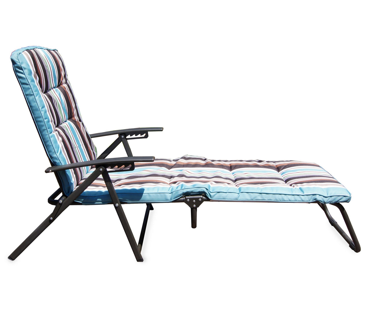 Wilson Fisher Stripe Padded Folding Outdoor Lounge Chair Big Lots