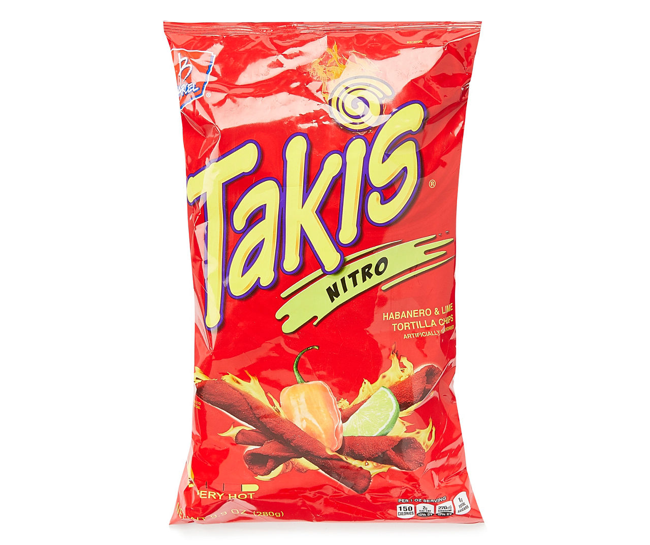 Takis Tortilla Chips, Habanero & Lime. Nitro, Very Hot 4 oz