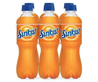 Sunkist Orange Soda, 0.5 L Bottles, 6 Pack