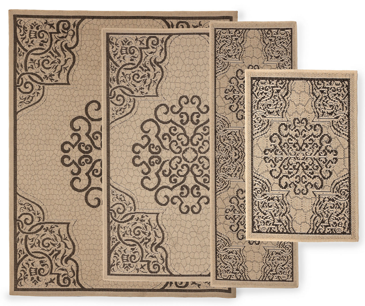 Vitreous Beige & Black Patio Rugs Big Lots