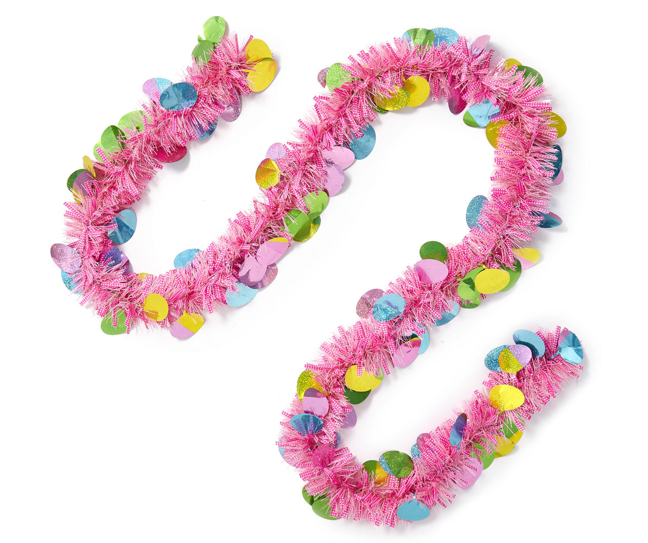 9' Pink Tinsel Egg Easter Garland