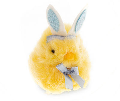 Blue Bunny Ear Chirping Chick Palm Pet
