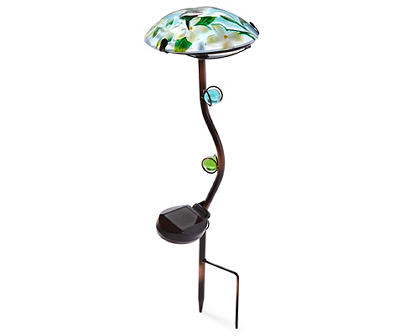 Hummingbird LED Solar Light Mushroom Yard Stake, (18")