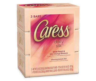 Caress Daily Silk White Peach & Orange Blossom Beauty Bar 3 ct Box